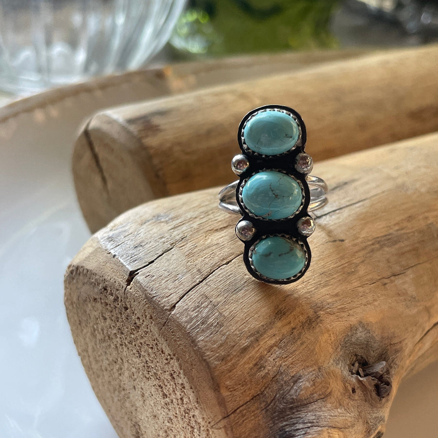 Triple Threat Kingman Turquoise Ring