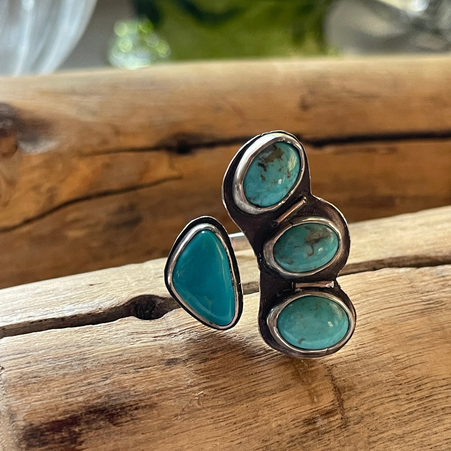 Straight Line Turquoise Ring