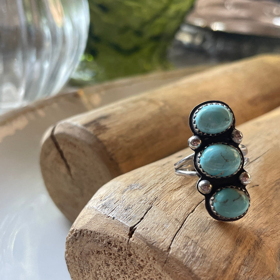 Triple Threat Kingman Turquoise Ring