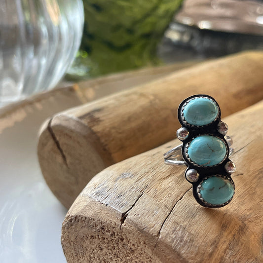 Triple Threat Kingman Turquoise Ring