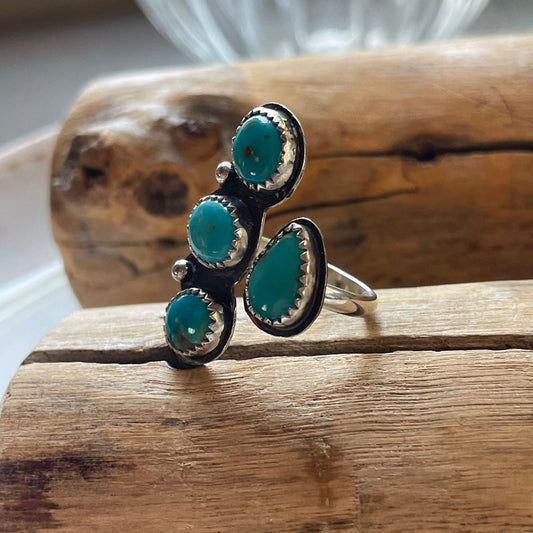 Happy Dot Turquoise Blossom Bloom Ring